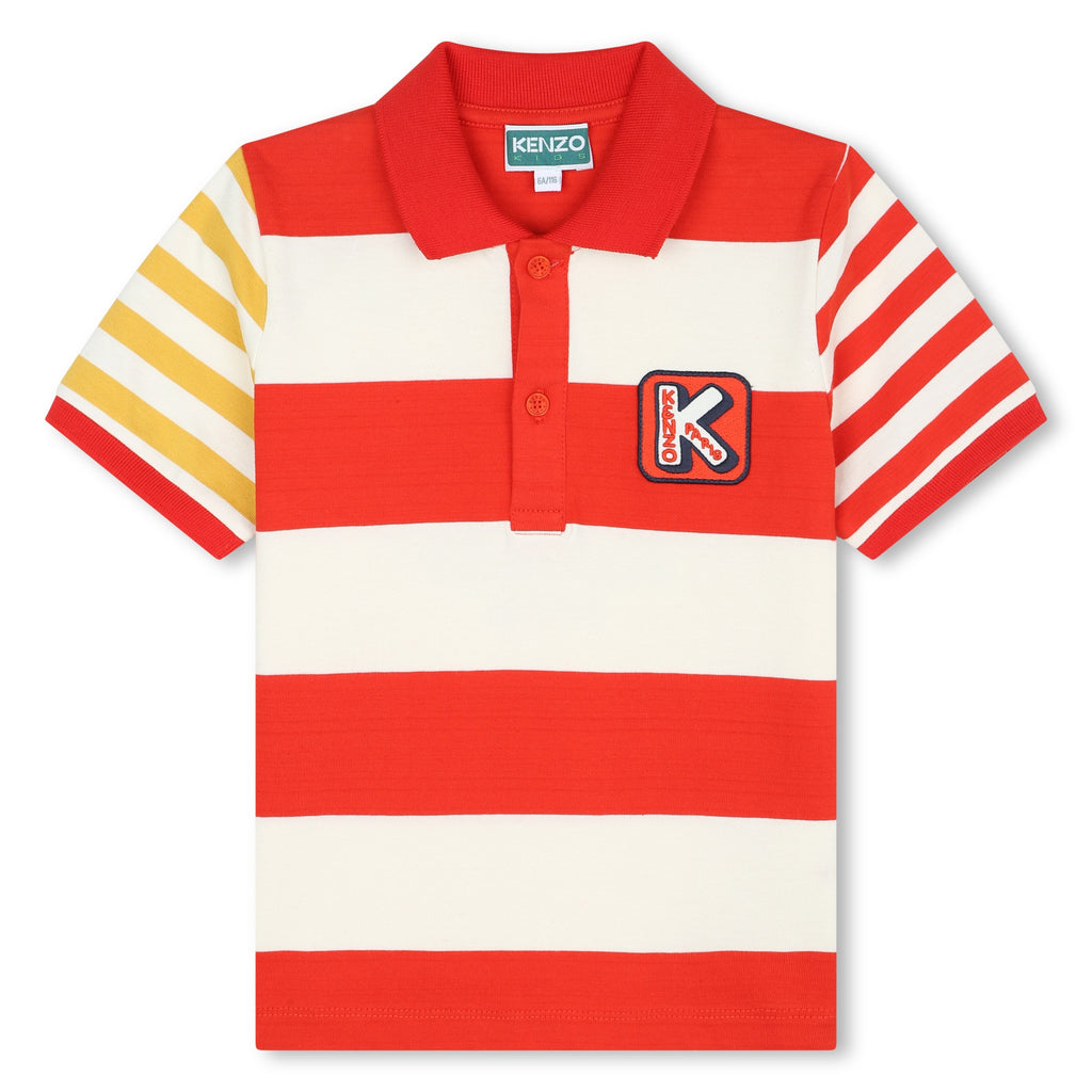 Striped polo with printed back