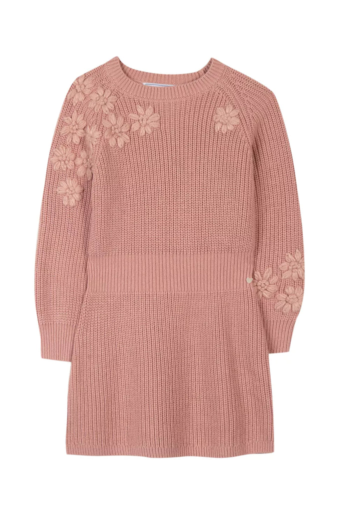 Dress - Pink embroidered flowers