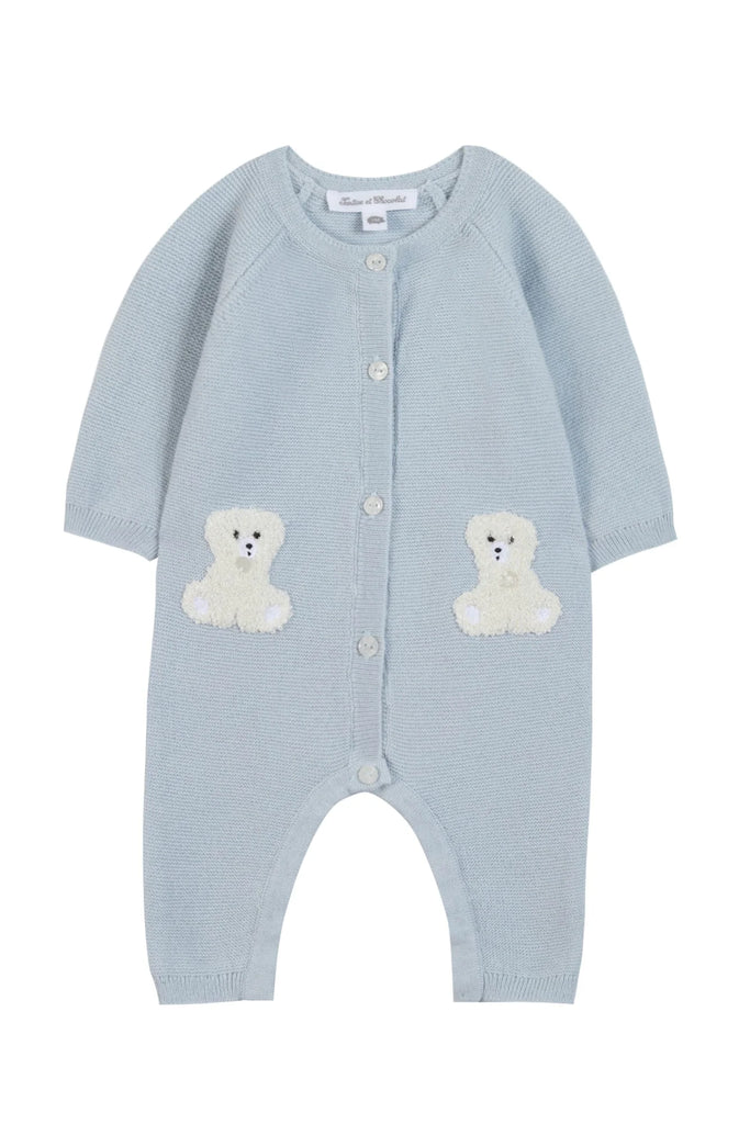 Jumpsuit - Sky blue Embrodery bear